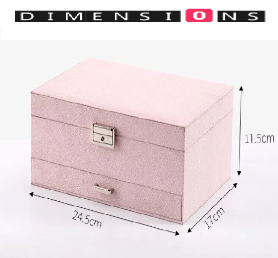 3 Layer Pink Jewellery Box and Organizer - Pink