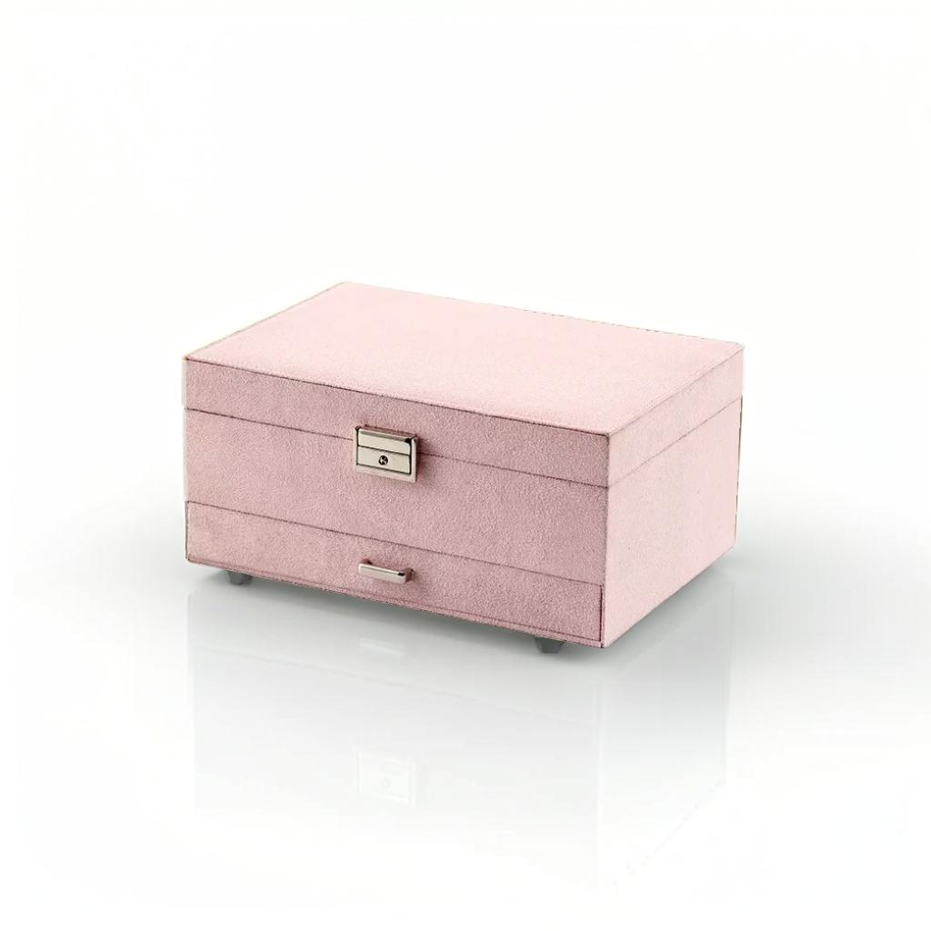3 Layer Pink Jewellery Box and Organizer - Pink