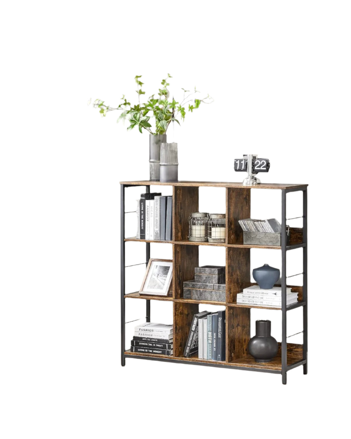 3-Tier Industrial Ladder Shelf Bookcase