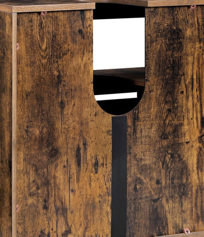 Under Sink Bathroom Cabinet, Rustic Storage Unit with Adjustable Shelf and Louvred Doors